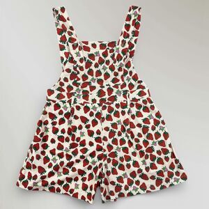 NWT Cider Women’s Strawberry Corduroy Romper Square Neck Overalls Size 0 XL